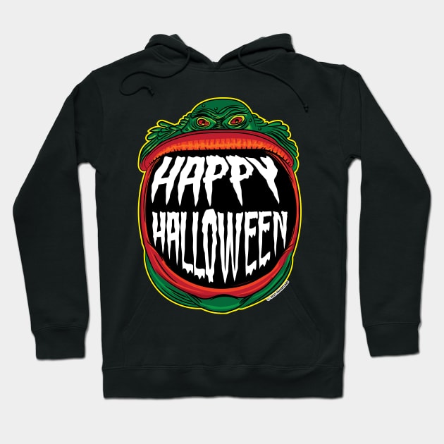 Creature from the Black Lagoon Happy Halloween Grin Hoodie by eShirtLabs